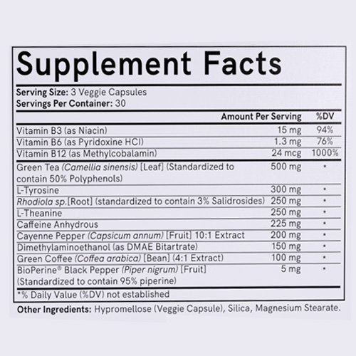 Prime Shred Supplement Facts